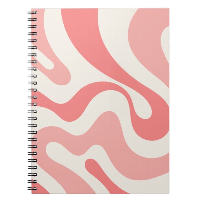 Liquid Swirl Abstract in Soft Pink  Notebook (Front)