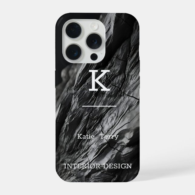Liquid Swirl  Abstract Pattern in Black and white  iPhone Case (Back)