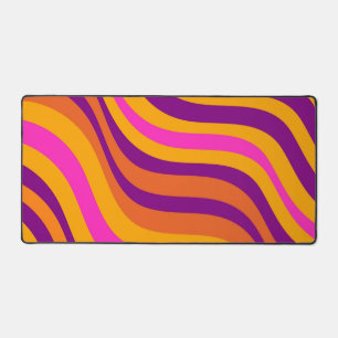 Liquid Swirl Flow Groovy Stripe Y2K Pattern Desk Mat