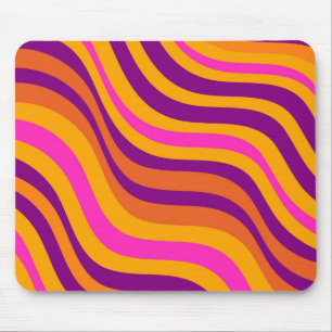 Liquid Swirl Flow Groovy Stripe Y2K Pattern Mouse Pad