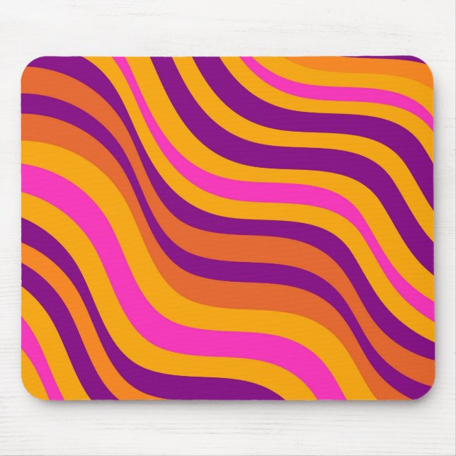 Liquid Swirl Flow Groovy Stripe Y2K Pattern Mouse Pad (Front)