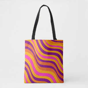 Liquid Swirl Flow Groovy Stripe Y2K Pattern Tote Bag