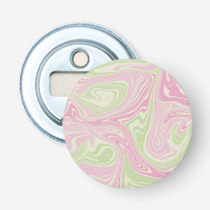Liquid Swirl Green Pink Pattern Bottle Opener