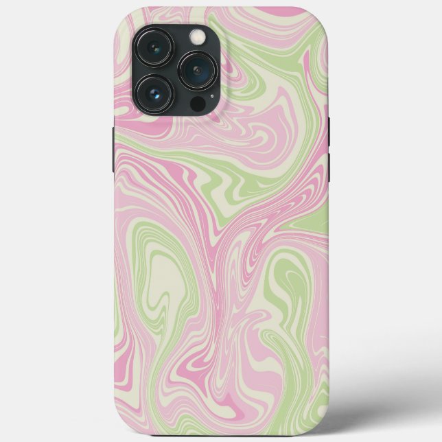 Liquid Swirl Green Pink Pattern Case-Mate iPhone Case (Back)