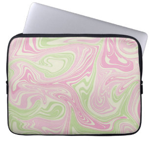 Liquid Swirl Green Pink Pattern Laptop Sleeve