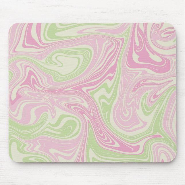 Liquid Swirl Green Pink Pattern Mouse Pad (Front)