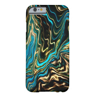 Liquid Swirls Black Turquoise Iphone Case