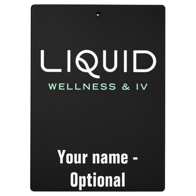 Liquid Wellness & IV Clipboard - Black (Back)