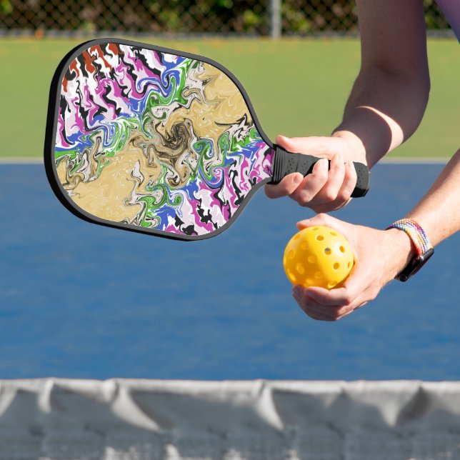 Liquify multicolours pickleball paddle (Insitu)