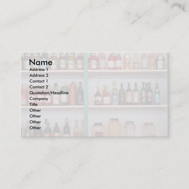 Liquor bottles business card (Front)