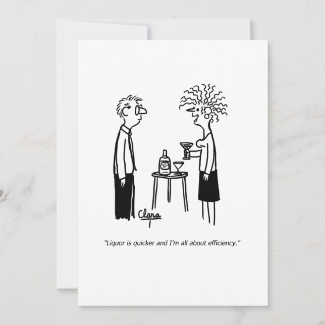 Liquor is Quicker New Year's Day Invitation (Front)