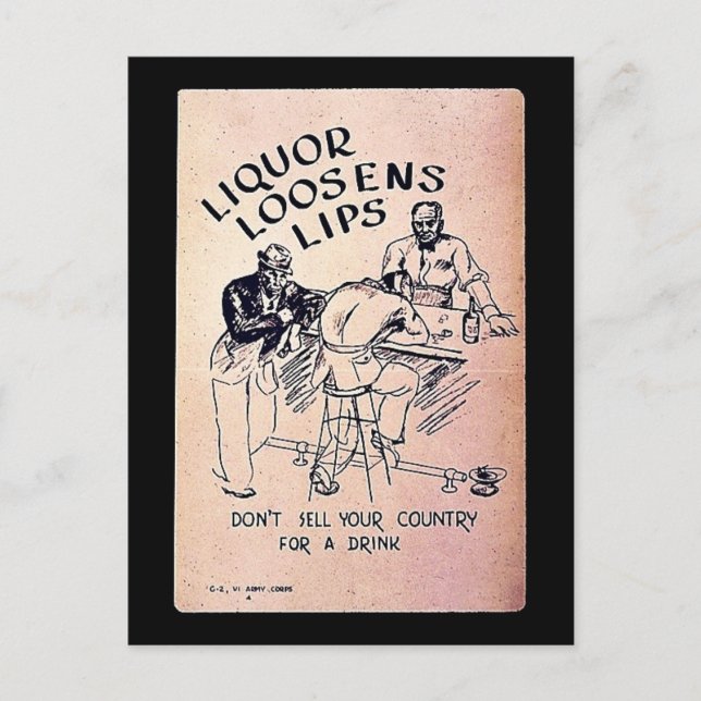 Liquor Loosens Lips Postcard (Front)