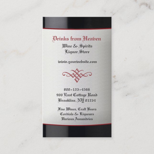 Liquor Wine Store Business Card (Front)