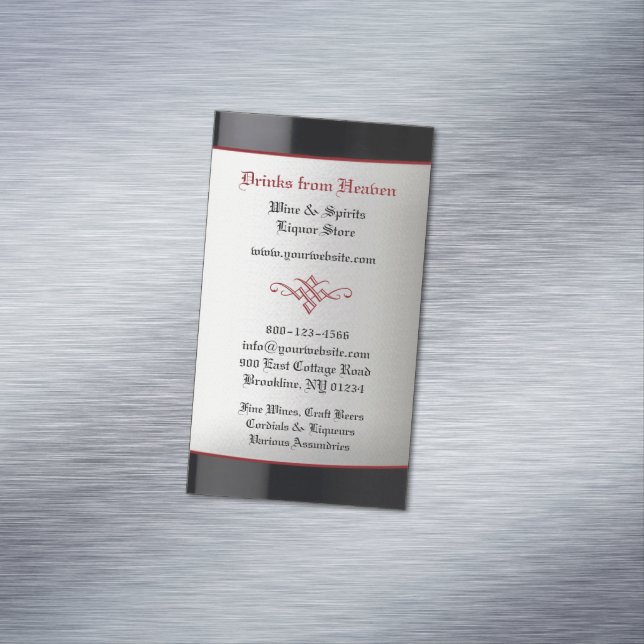 Liquor Wine Store Magnetic Business Card (In Situ)