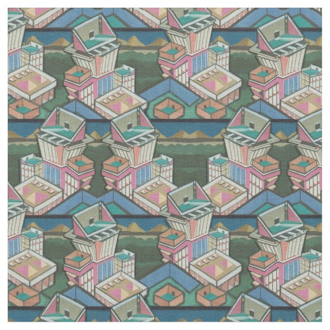 Liquorice allsorts 3D collage in suede Fabric (Close Up)