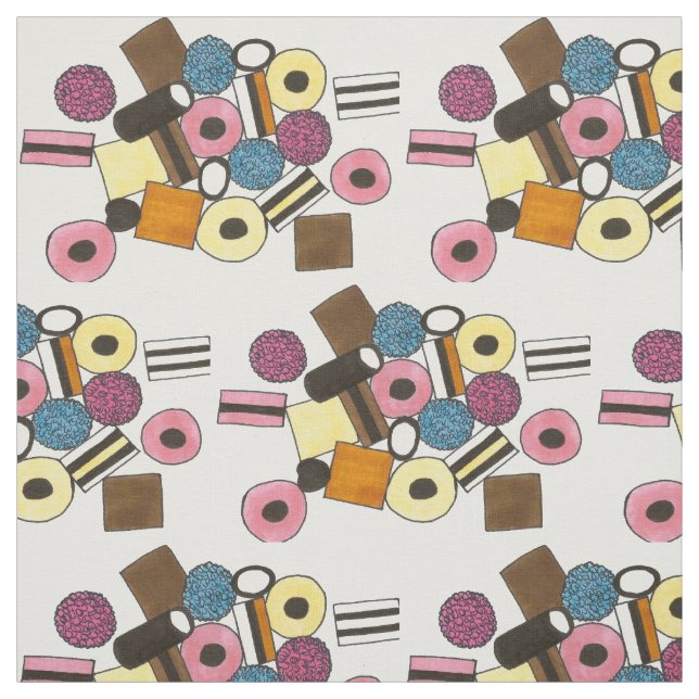 Liquorice Allsorts All Sorts Candy Foodie Fabric (Swatch)