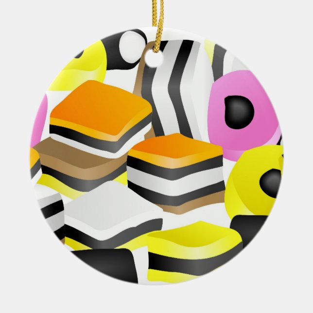 Liquorice Allsorts Ceramic Ornament (Front)