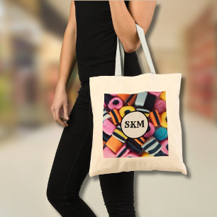 Liquorice Allsorts Monogram Initials Tote Bag