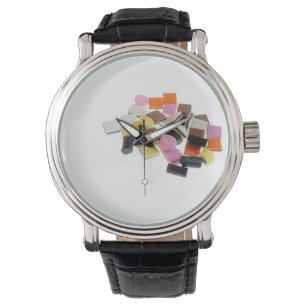 Liquorice candy with copy space watch