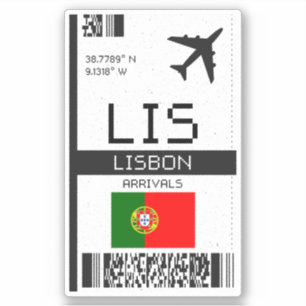 LIS Lisbon Boarding Pass - Portugal Travel