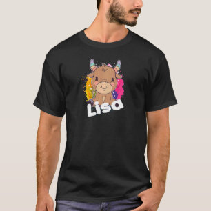 LISA Beautiful girl name with adorable little Cow T-Shirt