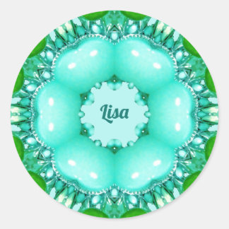 LISA ~ Bright Abstract Fractal Pattern ~ Classic Round Sticker