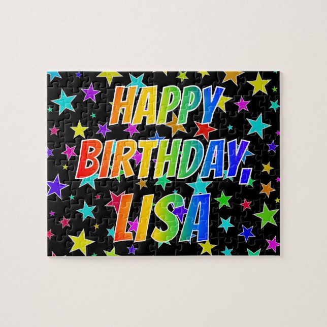 "LISA" First Name, Fun "HAPPY BIRTHDAY" Jigsaw Puzzle (Horizontal)