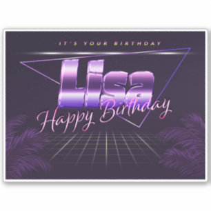 Lisa Name First name lila retro Sticker Birthday