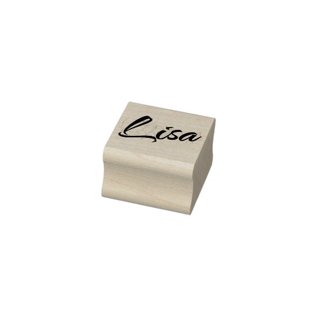 Lisa name in cursive script font lettering rubber stamp (Stamp)