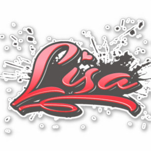 Lisa red Heart Graffiti Aufkleber Sticker