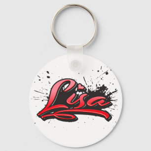 Lisa red Heart Graffiti Schlüsselanhänger Key Ring