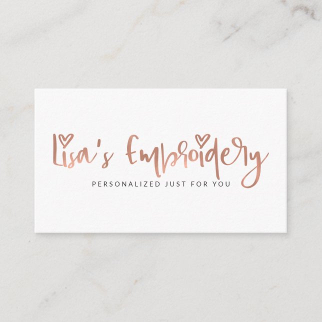 Lisa's Embroidery Business Card (Front)