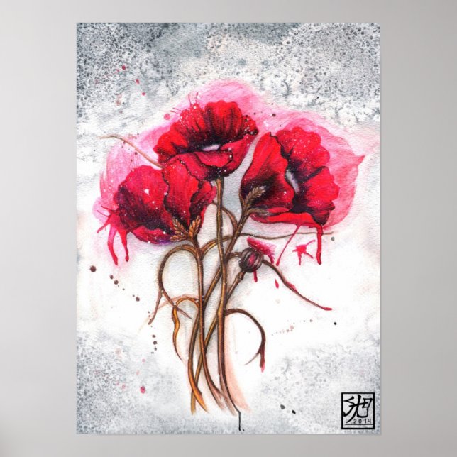 Lisa's Red Poppies Poster (Front)
