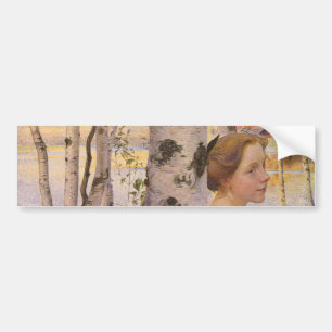 Lisbeth at the Birch Grove (Beautiful Young Girl) Bumper Sticker