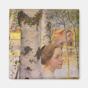 Lisbeth at the Birch Grove (Beautiful Young Girl) Magnet