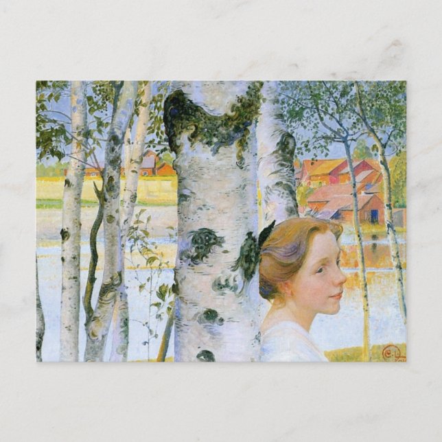 Lisbeth  at the Birch Trees Postcard (Front)
