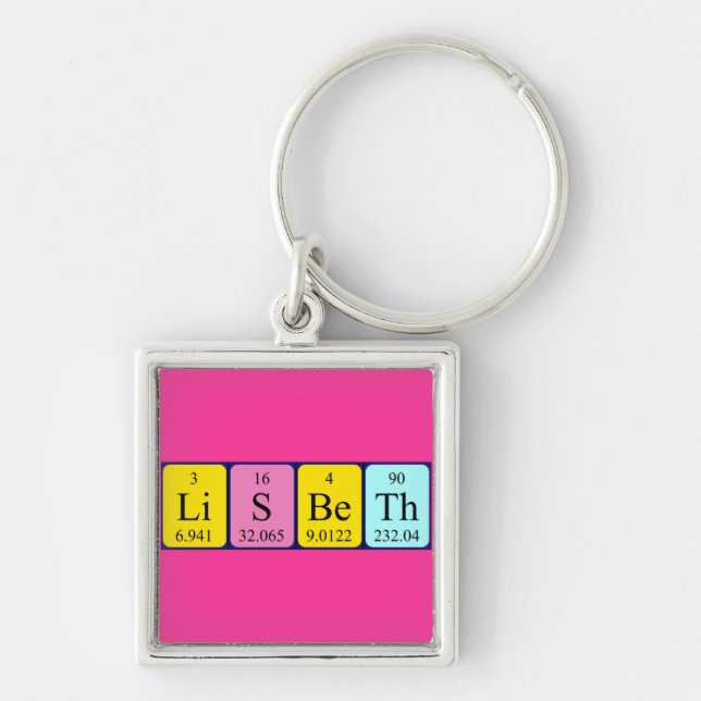 Lisbeth periodic table name keyring (Front)