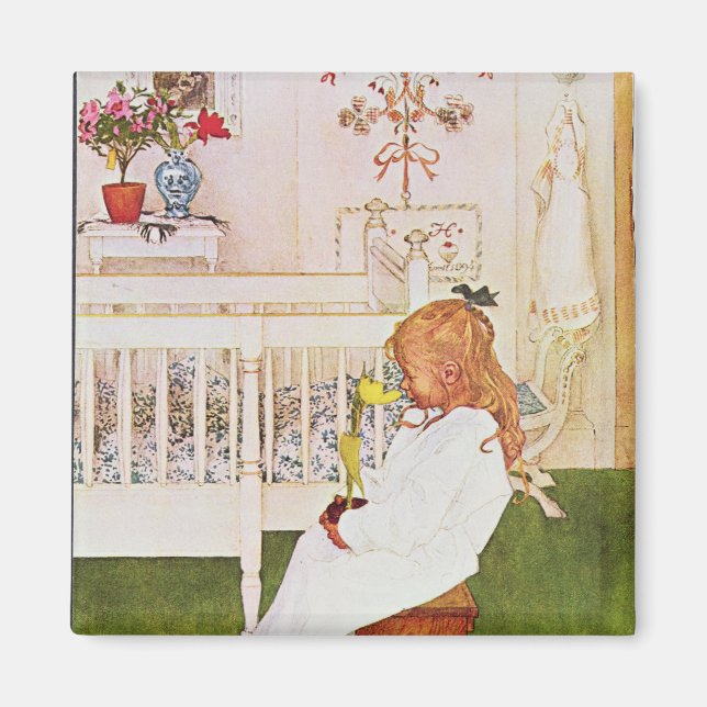 Lisbeth with a yellow tulip magnet (Front)