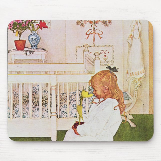 Lisbeth with a yellow tulip mouse pad (Front)