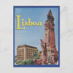Lisboa Portugal Hotel Label postcard
