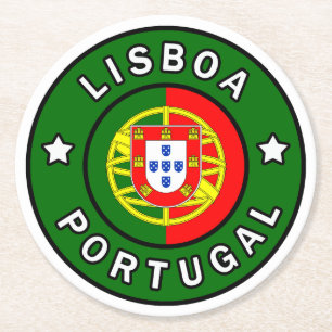 Lisboa Portugal Round Paper Coaster