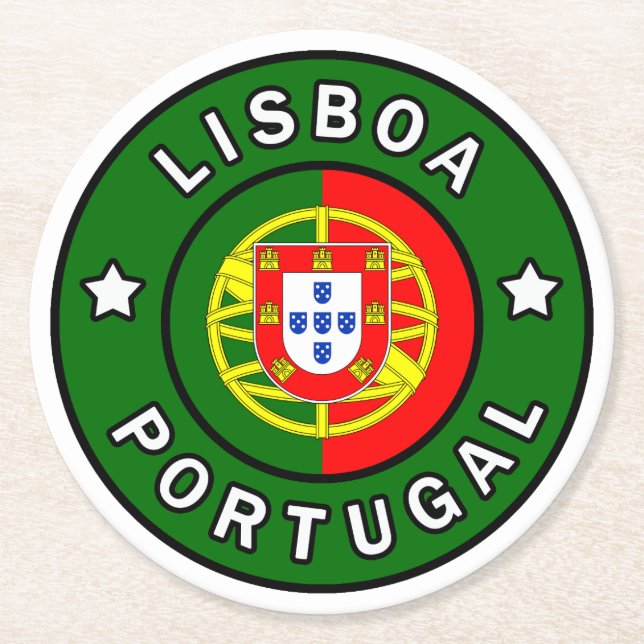 Lisboa Portugal Round Paper Coaster (Front)