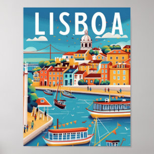 Lisboa Portugal Vintage Famous Travel Place Poster