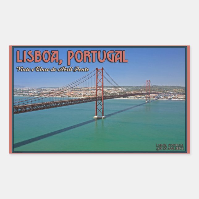 Lisbon - 25th of April Bridge Rectangular Sticker (Front)