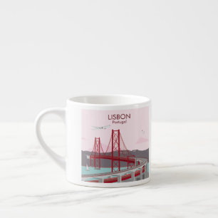 Lisbon bridge over Tagus river in vintage style  Espresso Cup