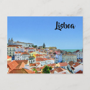 Lisbon buildings postcard