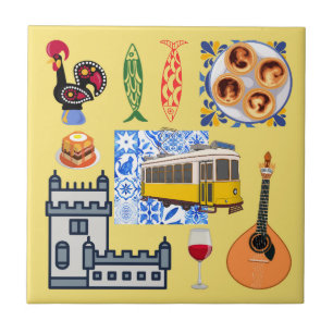  Lisbon City Symbols Ceramic Tile