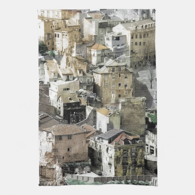 LISBON CITYSCAPE (VIEW FROM ST JORGE'S CASTLE) TEA TOWEL (Vertical)