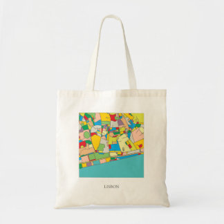 Lisbon Colourful Tote Bag, Abstract Shopping Bag