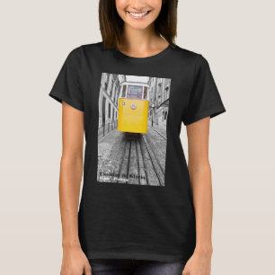 Lisbon Elevador da Gloria Yellow Tram. B/W Photo T-Shirt